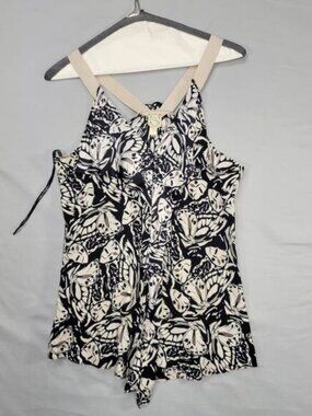 Tea and Honey Boho Butterfly Print Halter Top Fairycore Romantic Cottagecore S